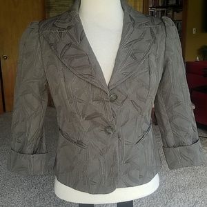 Olive bamboo jacquard blazer